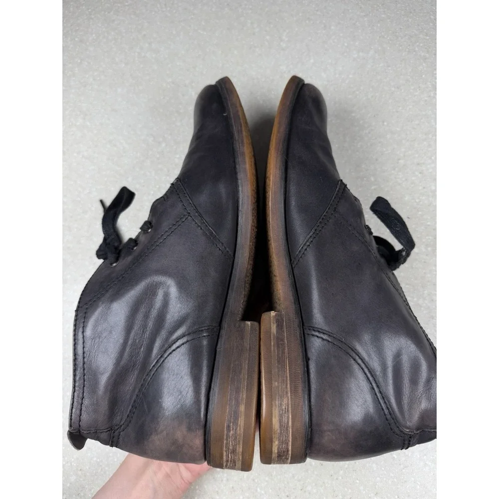 Bed Stu Men's Chukka Boots Casual Charcoal Gray Distressed Leather Finish US 12